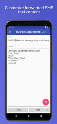 Auto forward SMS to PC / Phone android App screenshot 1