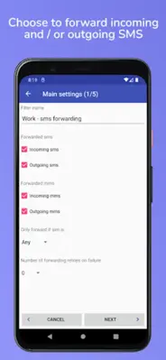 Auto forward SMS to PC / Phone android App screenshot 4